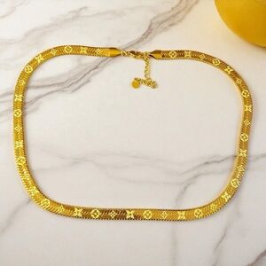 Gold Herringbone Necklace